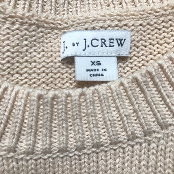 J Crew Factory Scalloped Hem Cream Sweater XS - Picture 5 of 7
